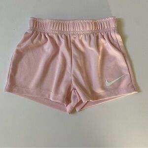 Nike Shorts Size 24 Months 2T Light Pink Baby Girls White Swoosh Athletic Sporty